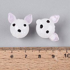 手作りランプワークビーズ  犬  パールピンク  16~18x16~22x15~17mm  穴：0.9~2mm&nbsp;LAMP-Q039-11A