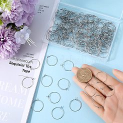 316サージカルステンレススチールワイングラスチャームリング300個  フープピアスパーツ  バスケットボールの妻のためのDIYの材料はピアスフープ  ステンレス鋼色  24x20x0.7mm  21ゲージ&nbsp;STAS-SC0007-19