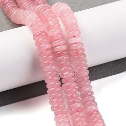 天然石ローズクォーツビーズ連売り  ロンデル  6.5~7x2~2.5mm  穴：0.5mm  約159個/連  15.04''（38.2センチメートル）&nbsp;G-G084-A13-01