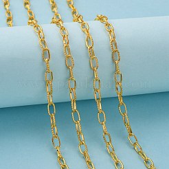 アイアン製アズキチェーン  テクスチャ  溶接されていない  スプールで  フラットオーバル  ゴールドカラー  8x5x1.2mm  約164.04フィート（50m）/ロール&nbsp;CHT012Y-G