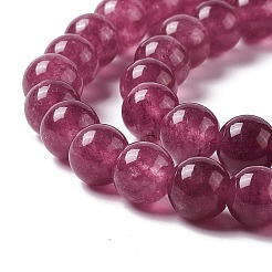 天然の白翡翠模造ガーネットビーズ連売り  染め  ラウンド  8mm  穴：1mm  約46個/連  15.16''（38.5センチメートル）&nbsp;G-I334-02B