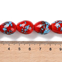 手作りランプワークビーズ連売り  恐竜の卵  クリムゾン  16.5x13.5mm  穴：1.4mm  約30個/連  19.29''（49センチメートル）&nbsp;LAMP-Q036-08D