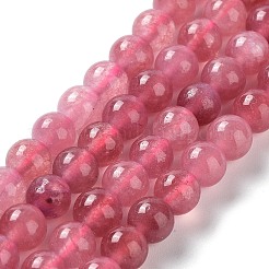 天然の天然翡翠ビーズ連売りを染めた  ラウンド  ライトコーラル  6mm  穴：1mm  約31個/連  7.48インチ（19cm）&nbsp;G-G021-02A-09