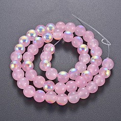 Spray Painted Glass Beads Strands&nbsp;X-GGLA-S058-001C-01
