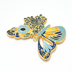 Rack Plating Alloy Enamel Big Pendants&nbsp;ENAM-N056-397A-G