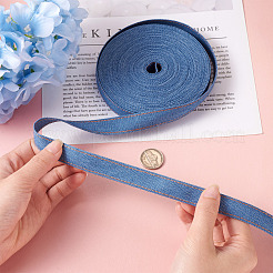 ステッチデニムリボン  服飾材料  DIYクラフトヘアクリップアクセサリーと縫製装飾用  藤紫色  1.6cm  10 M /袋&nbsp;OCOR-TAC0009-04B-02