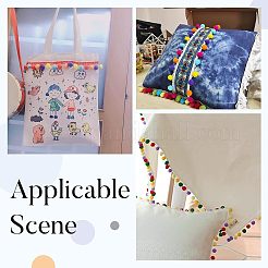 DIYファッションアクセサリーアクセサリー  ボールフリンジ  ポンポントリム  ボールレースリボンアップリケ  マリンブルー  3/4インチ（20mm）  約20ヤード/バンドル（18.28メートル/バンドル）&nbsp;OCOR-WH0033-09B