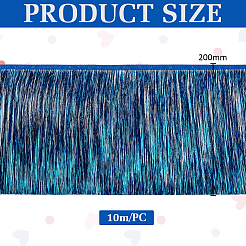 タッセルポリエステルリボントリム  洋服アクセサリー  ブルー  7-7/8インチ（200mm）  10m / pc&nbsp;OCOR-WH0082-229B