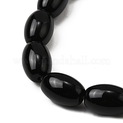 ナチュラルブラックオニキスビーズ連売り  染め＆加熱  オーバル  17.5~18x12~13mm  穴：1.4mm  約23個/連  15.75''（40センチメートル）&nbsp;G-F801-F02-04