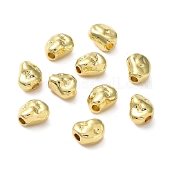 めっき合金ビーズラック  長持ちメッキ  鉛フリー＆カドミウムフリー  ナゲット  18KGP本金メッキ  6x6x4mm  穴：1.6mm&nbsp;PALLOY-D024-08G