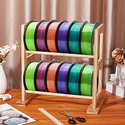 木製リボンオーガナイザーラック収納ホルダー  小麦  280x415x411mm&nbsp;DIY-WH0504-725