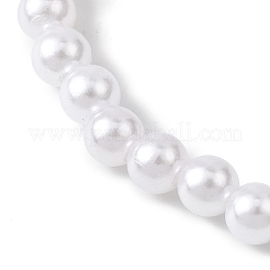 ABS Plastic Imitation Pearl & Handmade Porcelain Beads Bracelets&nbsp;BJEW-JB12837