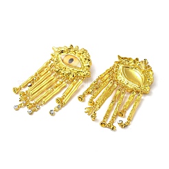 Plastic Evil Eye Stud Earrings with Rhinestone&nbsp;EJEW-C064-01B-G