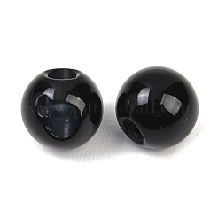 天然石瑪瑙ビーズ  染め  ラウンド  トップ掘削  ブラック  10~10.5mm  穴：1.6mm&nbsp;G-A296-01C