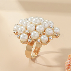 Round Plastic Imitation Pearl Finger Rings&nbsp;XJ9794