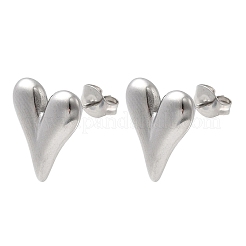 304 Stainless Steel Heart Stud Earrings&nbsp;EJEW-F398-01P