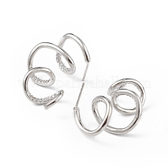 Left and Right Clear Cubic Zirconia Cuff Claw Stud Earrings&nbsp;EJEW-L234-076P