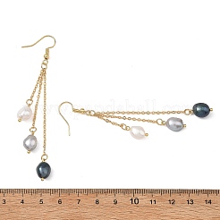 Natural Cultured Freshwater Pearl Tassel Dangle Earrings&nbsp;EJEW-JE07381-01