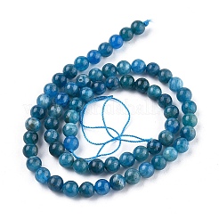 天然石アパタイトビーズ連売り  ラウンド  6~7mm  穴：1mm  約60~67個/連  15.7インチ&nbsp;G-R446-6mm-11