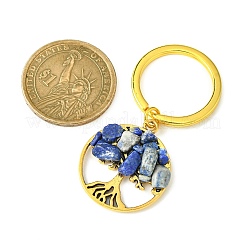 Tibetan Style Alloy & Natural Mixed Gemstone Chips Pendant Keychain&nbsp;KEYC-JKC00646-03