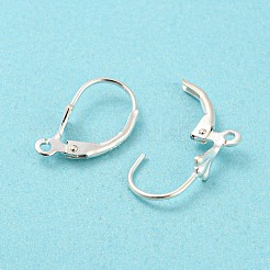 925スターリングシルバーフレンチフックピアスパーツ  銀  17x10x4mm  穴：1.4mm&nbsp;STER-H107-06S