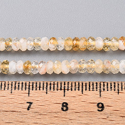 天然シトリン（加熱）ビーズ連売り  多面カット  ロンデル  3.5~4x2~2.5mm  穴：0.7~1mm  約161~170個/連  14.69~15.35''（37.3~39センチメートル）&nbsp;G-T141-43