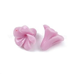 染め加工合成サンゴビーズ  花  プラム  15x12mm  穴：1.2mm&nbsp;X-GG-H001-01A-05