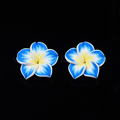 Handmade Polymer Clay 3D Flower Plumeria Beads&nbsp;CLAY-Q192-30mm-05