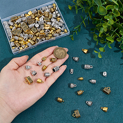 150Pcs 15 Styles Tibetan Style Cord Ends&nbsp;FIND-PH0028-89