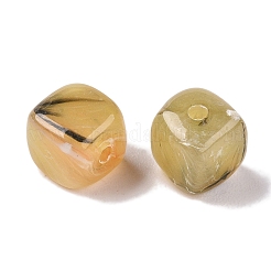 透明なアクリルビーズ  正方形  ダークカーキ  7x6.5x6mm  穴：1.5mm  約1900個/500g&nbsp;OACR-N137-41F