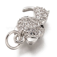 Brass Micro Pave Clear Cubic Zirconia Charms&nbsp;ZIRC-C020-47P
