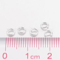 真鍮製オープンタイプ丸カン  ラウンド  カドミウムフリー＆鉛フリー  銀色のメッキ  20ゲージ  4x0.8mm  内径：2.4mm  約11000個/500g&nbsp;JRC4MM-S