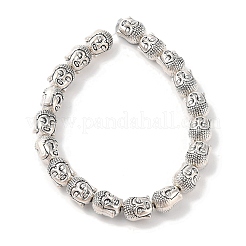 チベット風ブッダ釈迦合金ビーズ連売り  無鉛の  アンティークシルバー  11x9x8mm  穴：2mm  約19個/連  8インチ&nbsp;TIBEB-O007-23-LF