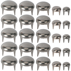 真鍮スタッドリベット5色200個  DIYレザークラフト用  フラットラウンド  ガンメタ色  4~12x4~8mm  40個/スタイル&nbsp;FIND-GF0008-44B