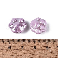 手作りの陶器ビーズ  光沢釉の磁器  爪  紫色のメディア  12.5~13.5x14~15x8~9mm  穴：1.6~2mm&nbsp;PORC-N012-08G