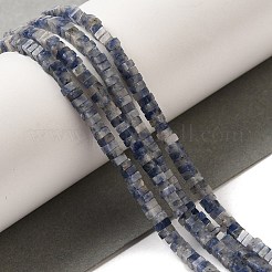 天然ブルースポットジャスパービーズ連売り  正方形  3x3x1.5mm  穴：1mm  約240個/連  16.14インチ（41cm）&nbsp;G-N342-82