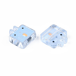 透明なアクリルビーズ  エナメル  兎  ライトスカイブルー  24x22x8mm  穴：3mm&nbsp;LS-ACRC-S039-10A