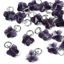 Faceted Transparent Glass Charms&nbsp;GLAA-T024-06