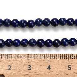 天然石ラピスラズリビーズ連売り  ラウンド  グレードAAA  4mm  穴：0.7mm  約98個/連  15.43''（39.2センチメートル）&nbsp;G-H329-C01-4mm