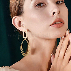 16Pcs Brass Rectangle Stud Earring Findings&nbsp;KK-BC0008-51
