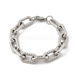 304ステンレススチールアズキチェーンブレスレット女性男性用  ステンレス鋼色  8-7/8インチ（22.5cm）&nbsp;BJEW-F488-67P