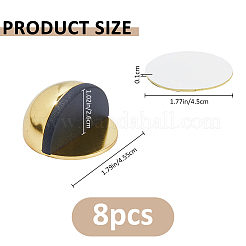 ステンレス製ドアストッパー8個  衝突防止フロアストップホルダー  半円  ゴールドカラー  45x45.5x26mm&nbsp;FIND-FH0017-84B