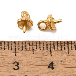 真鍮ヒートンキャップ  長持ちメッキ  カドミウムフリー＆鉛フリー  ゴールドカラー  7x4.5mm  穴：1.5mm  ピン：0.7mm&nbsp;KK-C072-03D-G