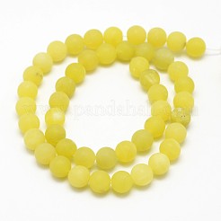 Natural Lemon Jade Round Beads Strands&nbsp;X-G-D677-6mm