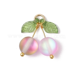 5Pcs 5 Colors Dyed Frosted Synthetic Moonstone Cherry Pendants&nbsp;PALLOY-TA00255