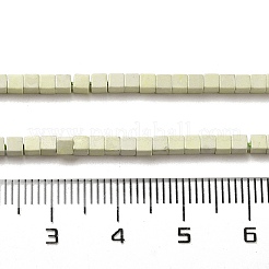 天然石瑪瑙ビーズ連売り  キューブ  染め＆加熱  ライトカーキ  2~2.5x2.5~3.5x2.5~3mm  穴：0.4mm  約157~165個/連  14.96~15.75''（38~40センチメートル）&nbsp;G-B064-A18
