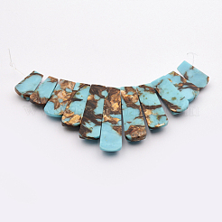 Assembled Bronzite and Synthetic Turquoise Beads Strands&nbsp;G-P298-F01