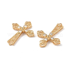 Brass Micro Pave Clear Cubic Zirconia Pendants&nbsp;KK-E068-VF240