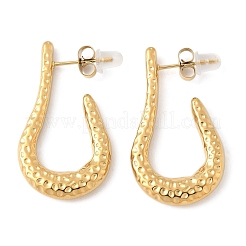女性用304ステンレススチールスタッドピアス  U字型  ゴールドカラー  33x18mm&nbsp;EJEW-K302-08G