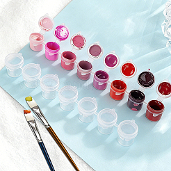 プラスチックの空のペイントポットストリップ  蓋付きの塗料保管容器  透明  33x172x22mm  容量：5ml（0.17fl.oz）&nbsp;AJEW-GF0013-97